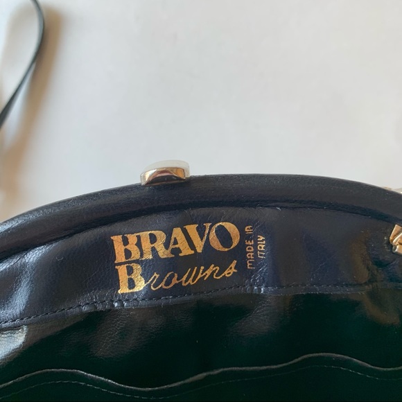 Vtg Bravo Browns Crossbody Bag Navy Blue - Picture 7 of 14